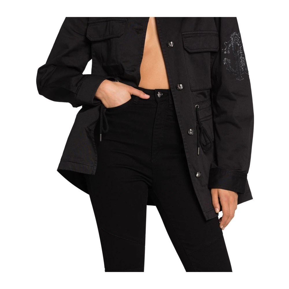 Roberto Cavalli High-rise Skinny Jeans met Vijf Zakken Black Dames