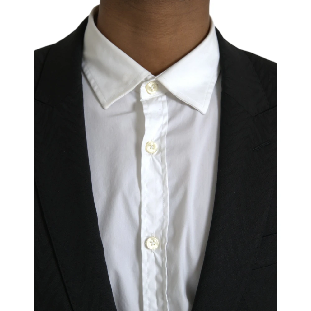 Dolce & Gabbana Zwarte Martini Slim Fit Blazer Jas Black Heren