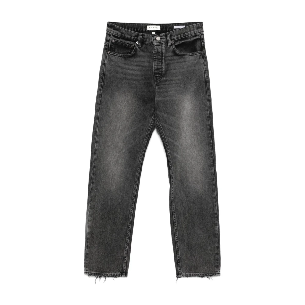Frame Gunmetal Grey Straight Leg Denim Jeans Black Heren