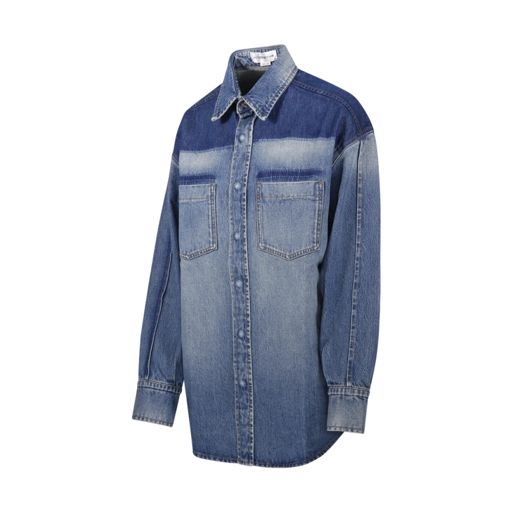 Victoria Beckham Vintage Oversized Denim Shirt Blue Dames