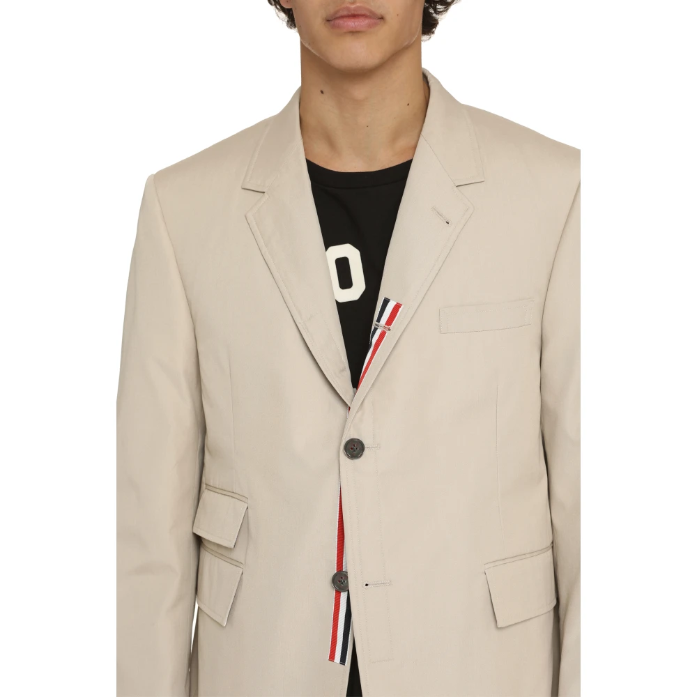 Thom Browne Techno Blazer met Reverskraag Beige Heren