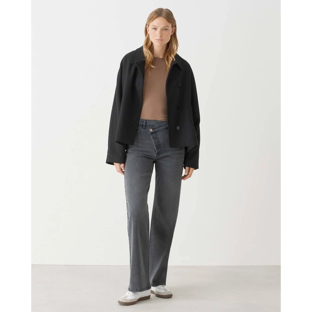 Opus Crisscross Jeans Gray Dames