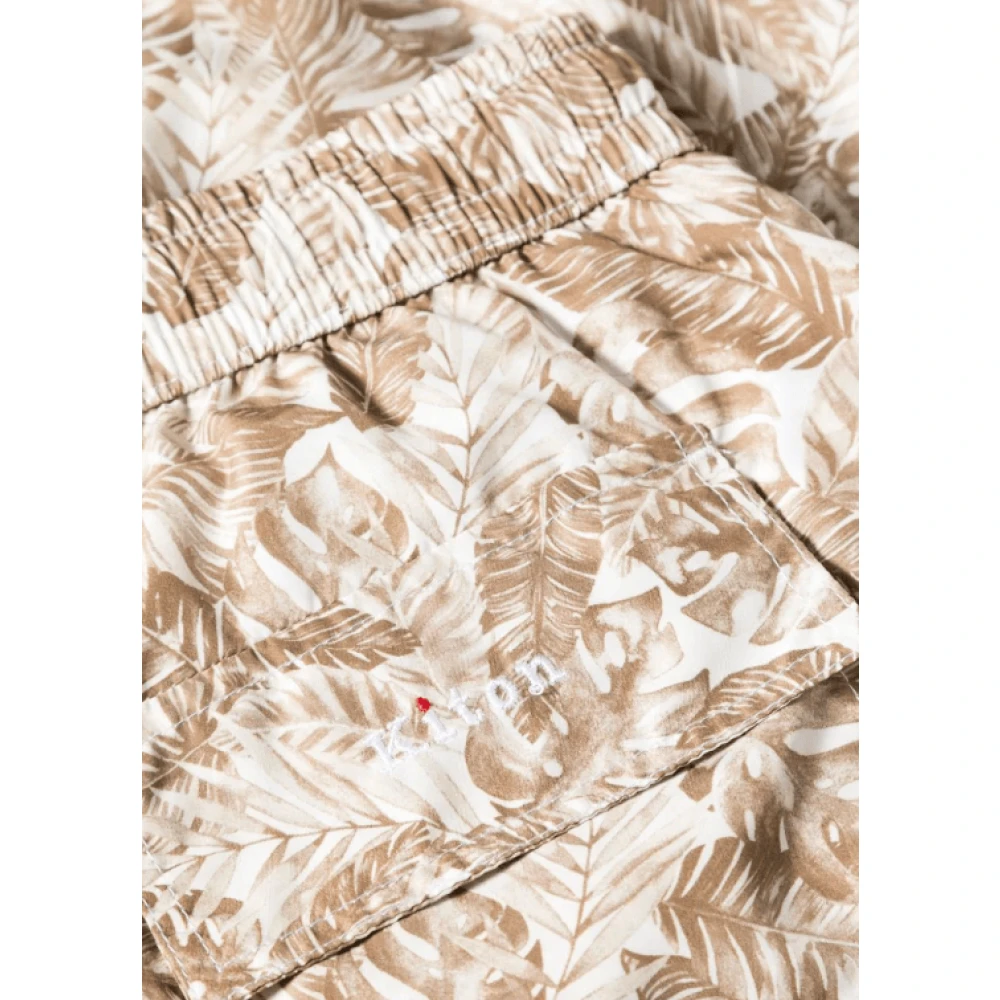 Kiton Bloemenprint Zwemshorts Beige Heren