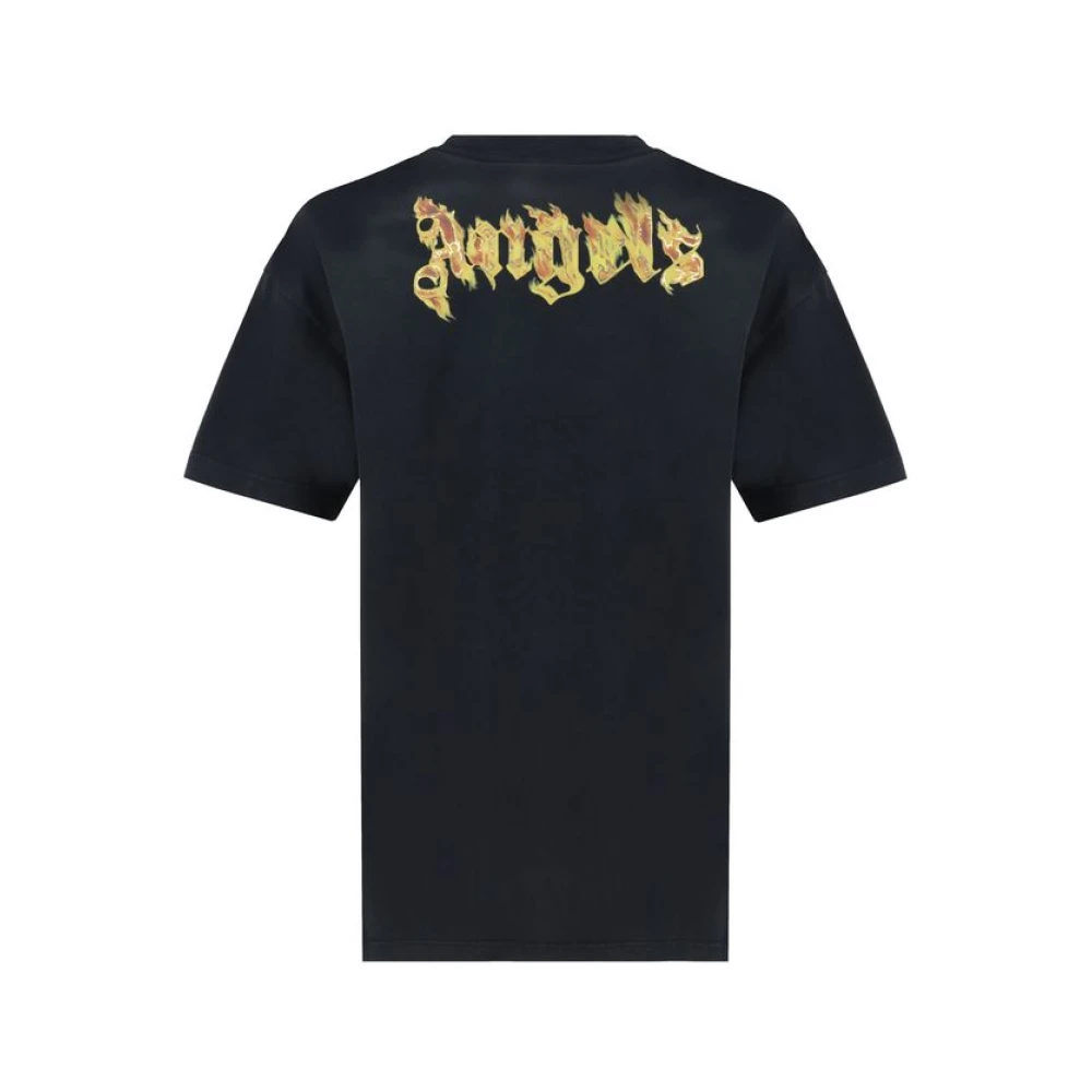 Palm Angels Katoenen T-shirt met iconisch monogram Black Heren