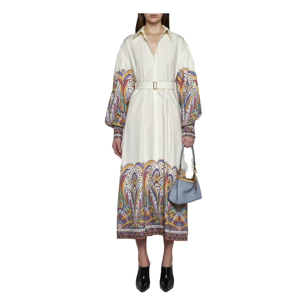 ETRO Bloemen V-hals A-lijn Jurk Multicolor Dames