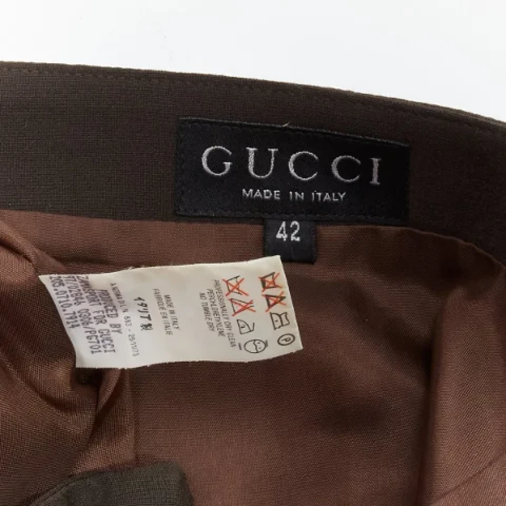 Gucci Vintage Pre-owned Wool bottoms Brown Dames