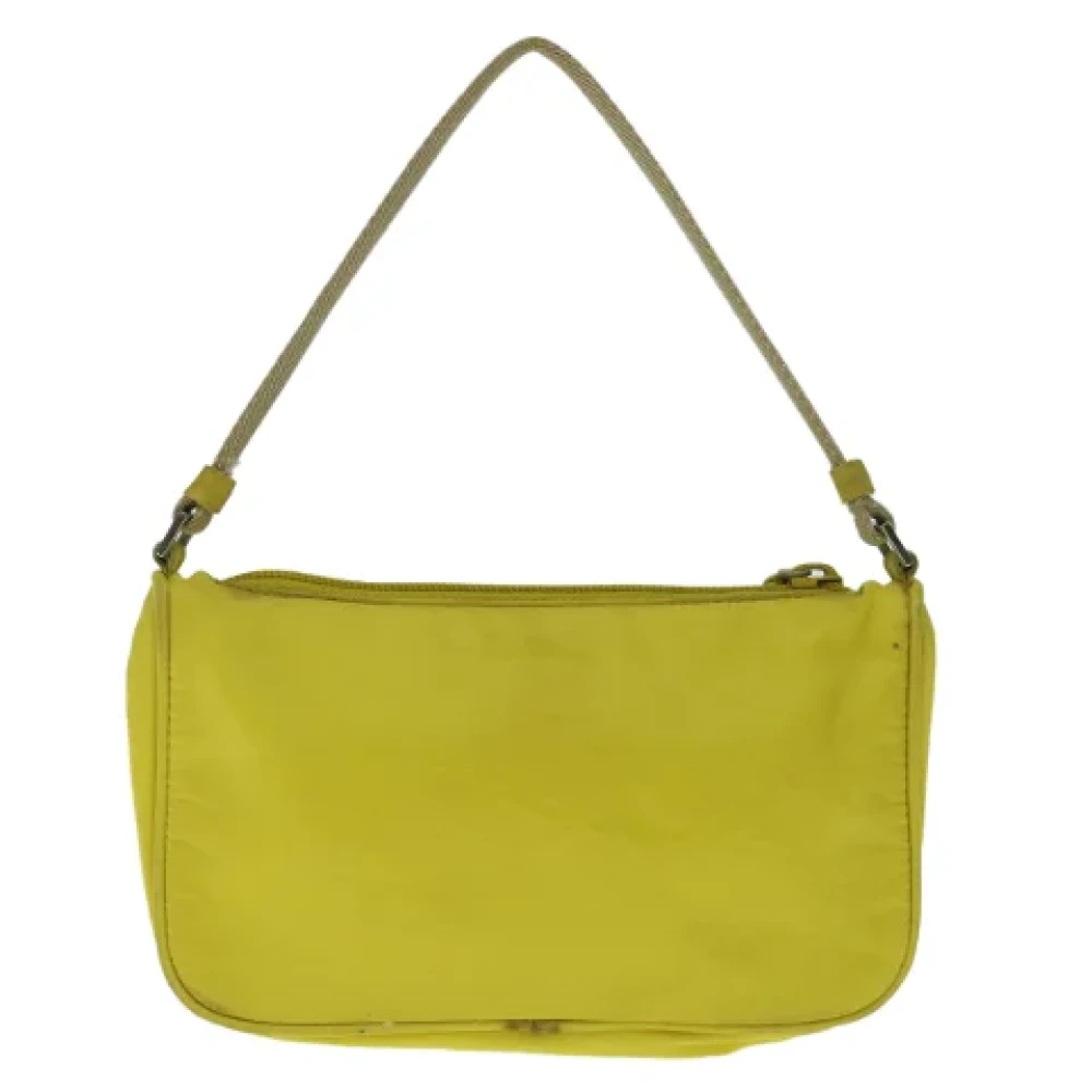 Prada Vintage Pre-owned Nylon pouches Yellow Dames