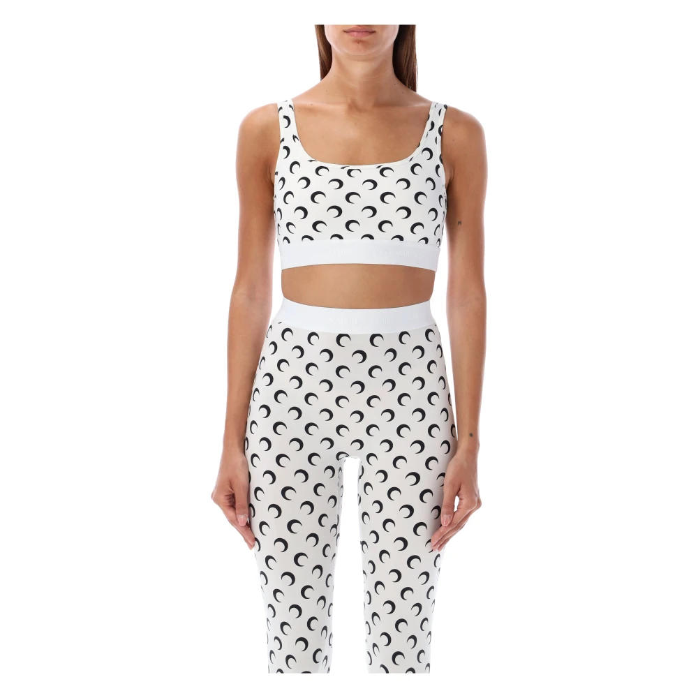Marine Serre Women's White Bra Moon - Sleeveless Tops - M - Tops
