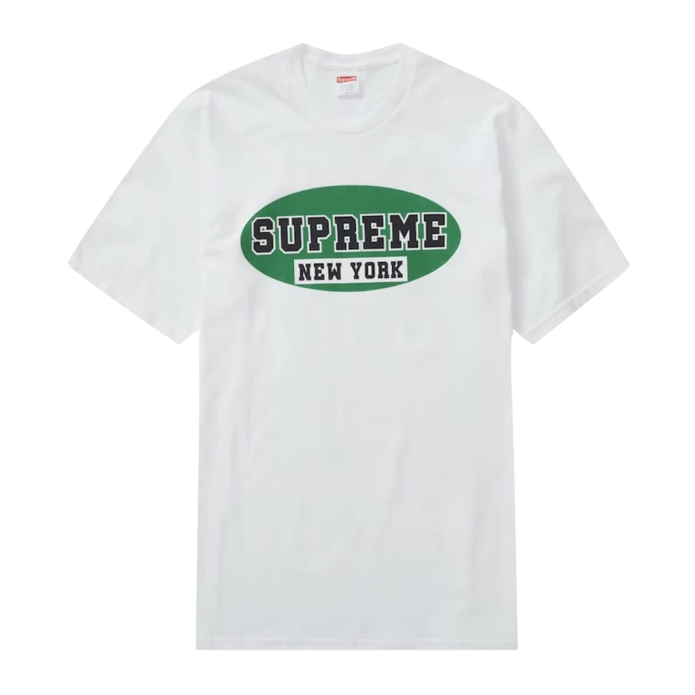 Supreme Witte Katoenen Logo Tee Limited Edition White Heren