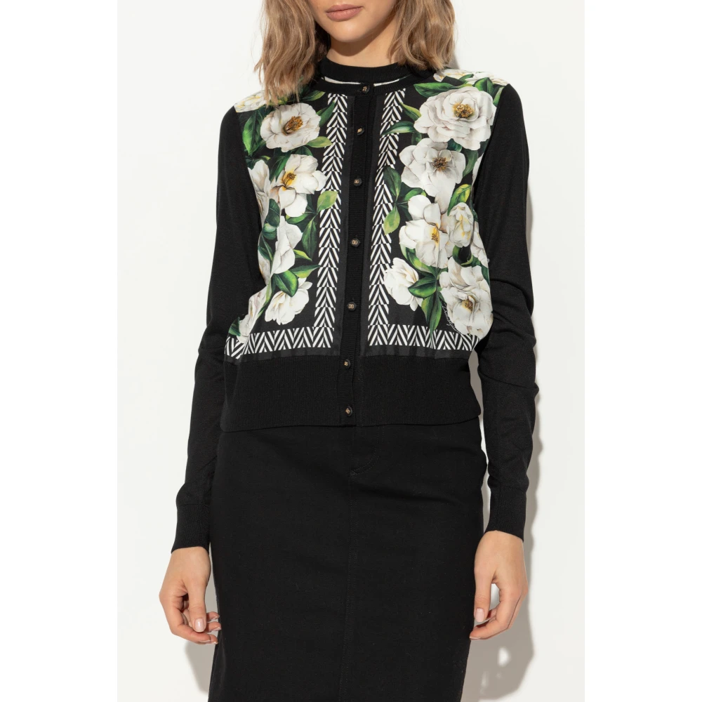 Dolce & Gabbana Vest met bloemenpatroon Black Dames