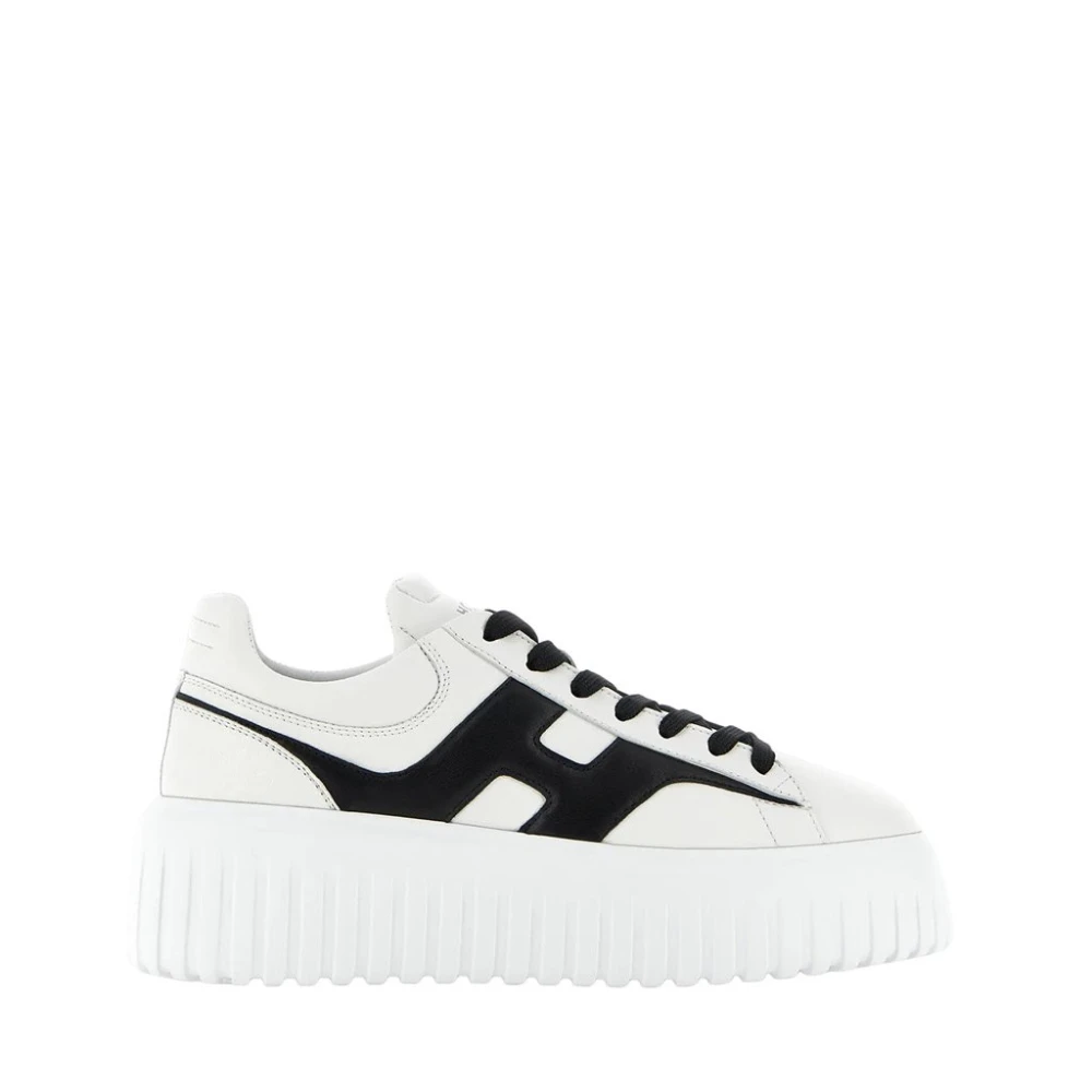 Hogan Gestreept leren sneakers Dames Schoenen Wit