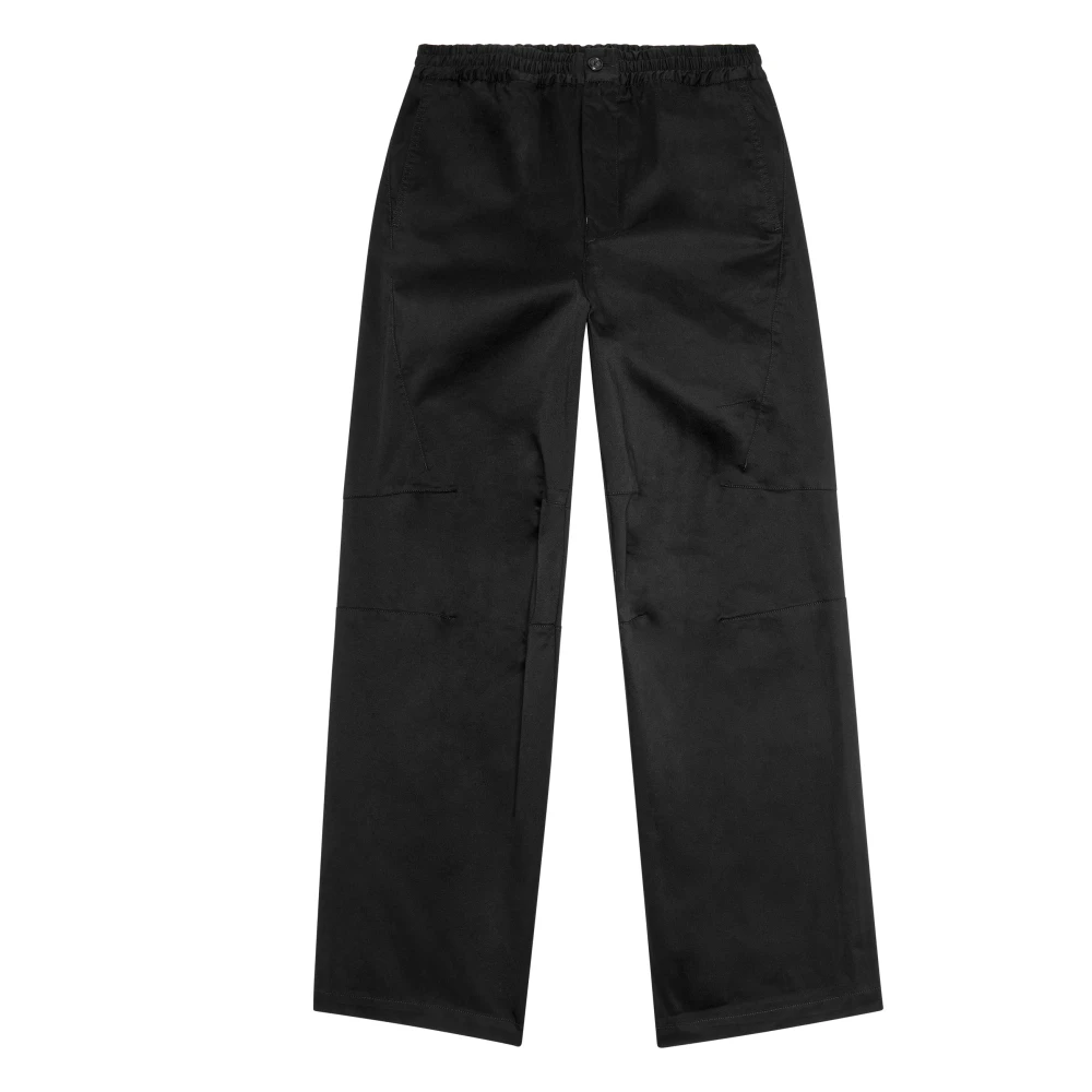 Diesel Gabardine pants with elasticated waist Black Heren