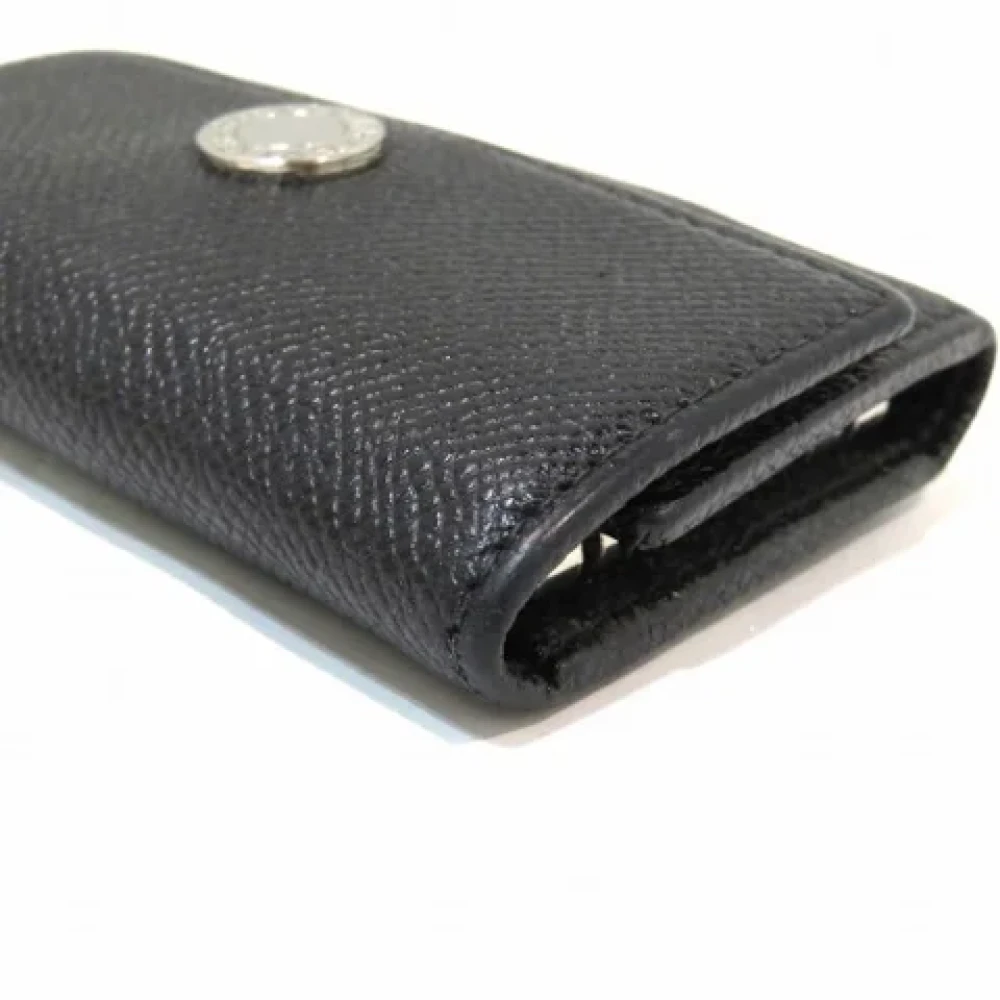 Bvlgari Vintage Pre-owned Leather key-holders Black Heren