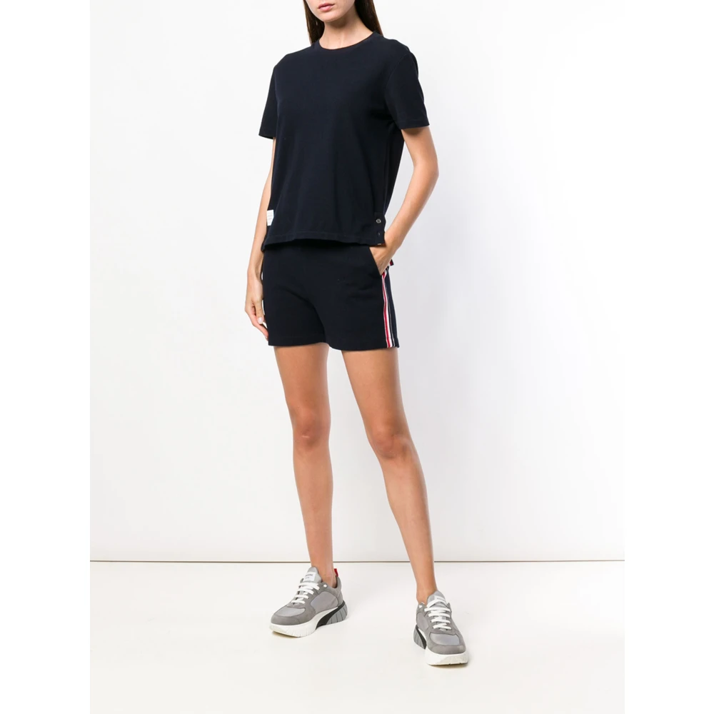 Thom Browne Stijlvolle korte mouwen T-shirt Blue Dames