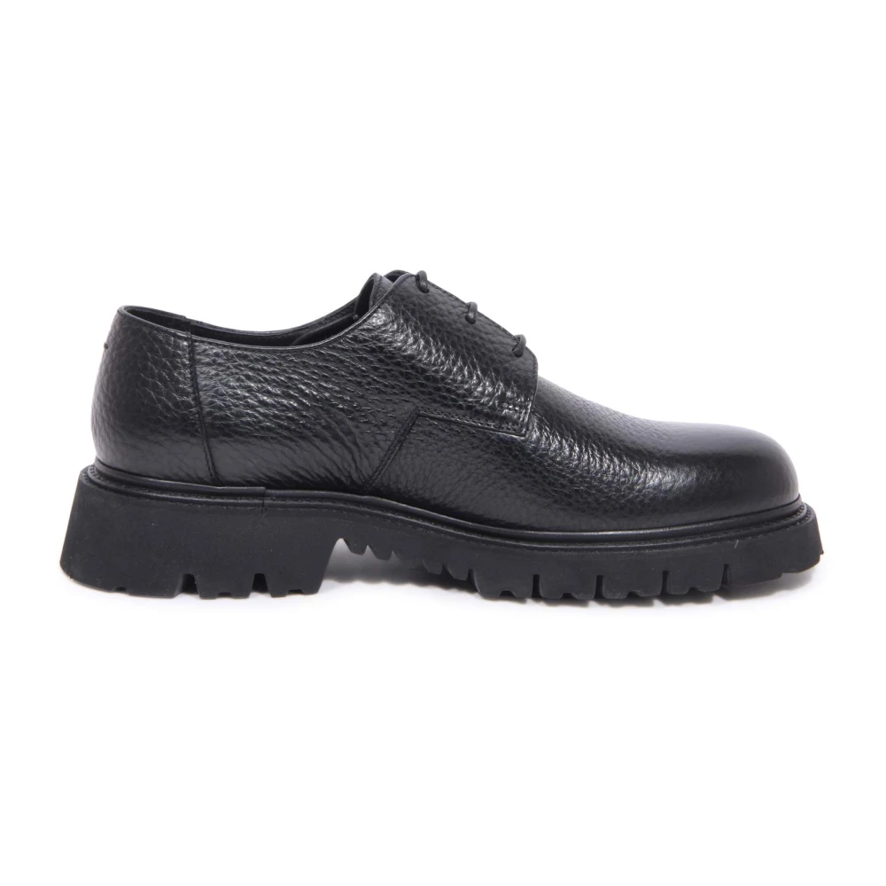 Doucal's Men's Black Italian Leather Lace-Up Shoes - Laced Shoes - 9 Uk - Shoes