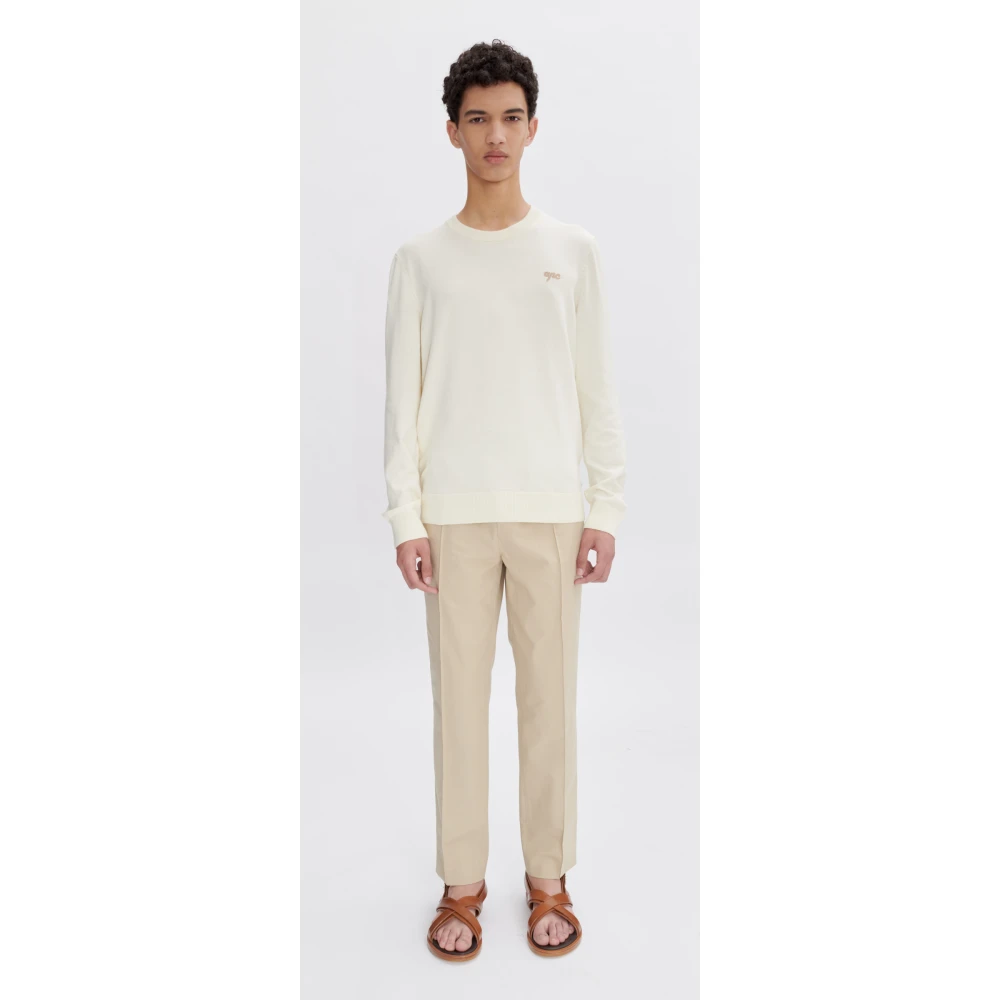 A.p.c. Beige Katoenen Geplooide Broek Beige Heren