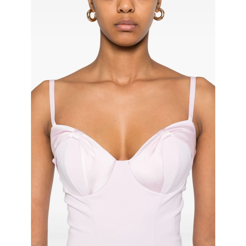 Elisabetta Franchi Roze jurken met verstelbare bandjes Pink Dames