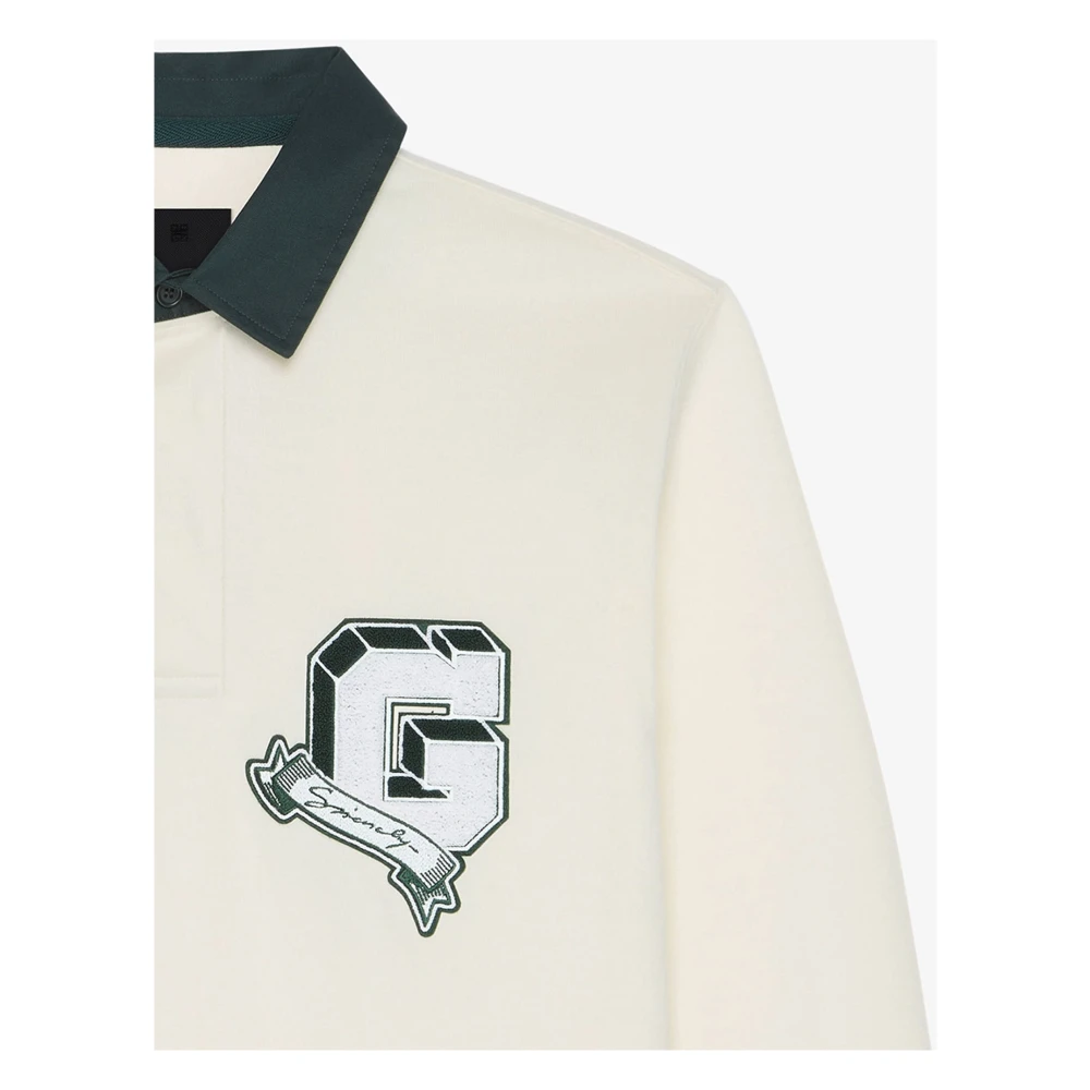 Givenchy Wit katoenen polo shirt met G-patch White Heren