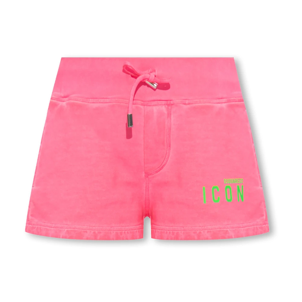 Dsquared2 Women's Pink Shorts With Logo - Short Shorts - S - Shorts