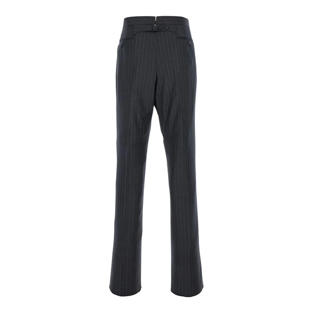 Thom Browne Grijze Gestreepte Wollen Broek Gray Heren