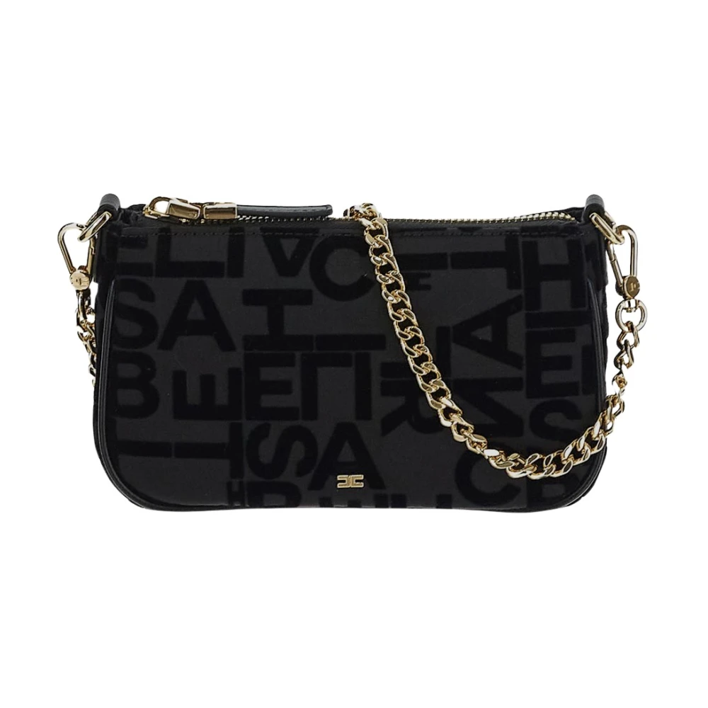 Elisabetta Franchi Katoenen Schoudertas Black Dames