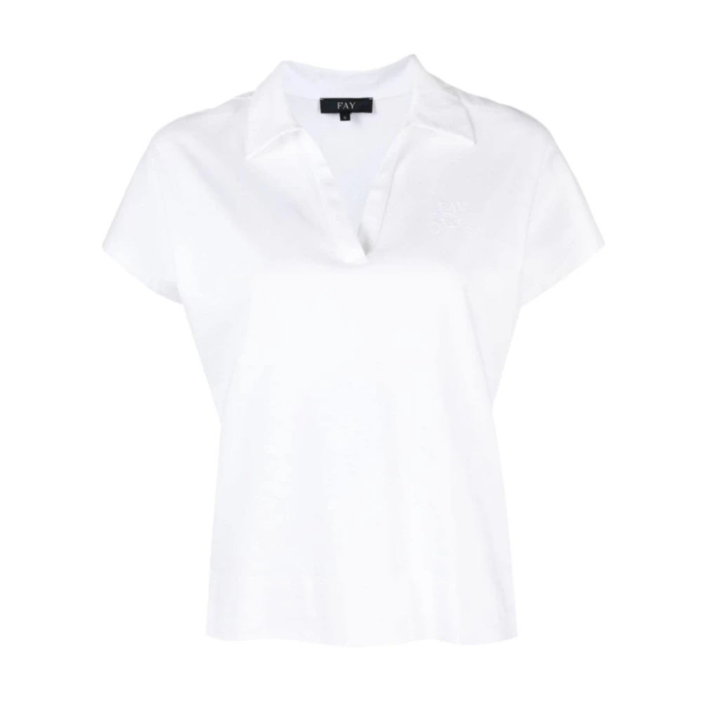 Fay Dames Tennis Polo Shirt White Dames