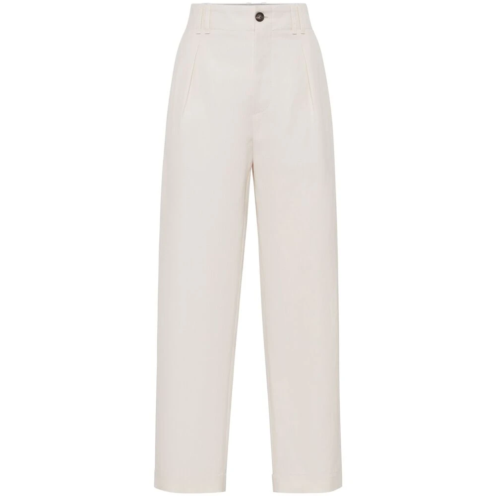 BRUNELLO CUCINELLI Witte Pantalon met Verborgen Rits White Dames