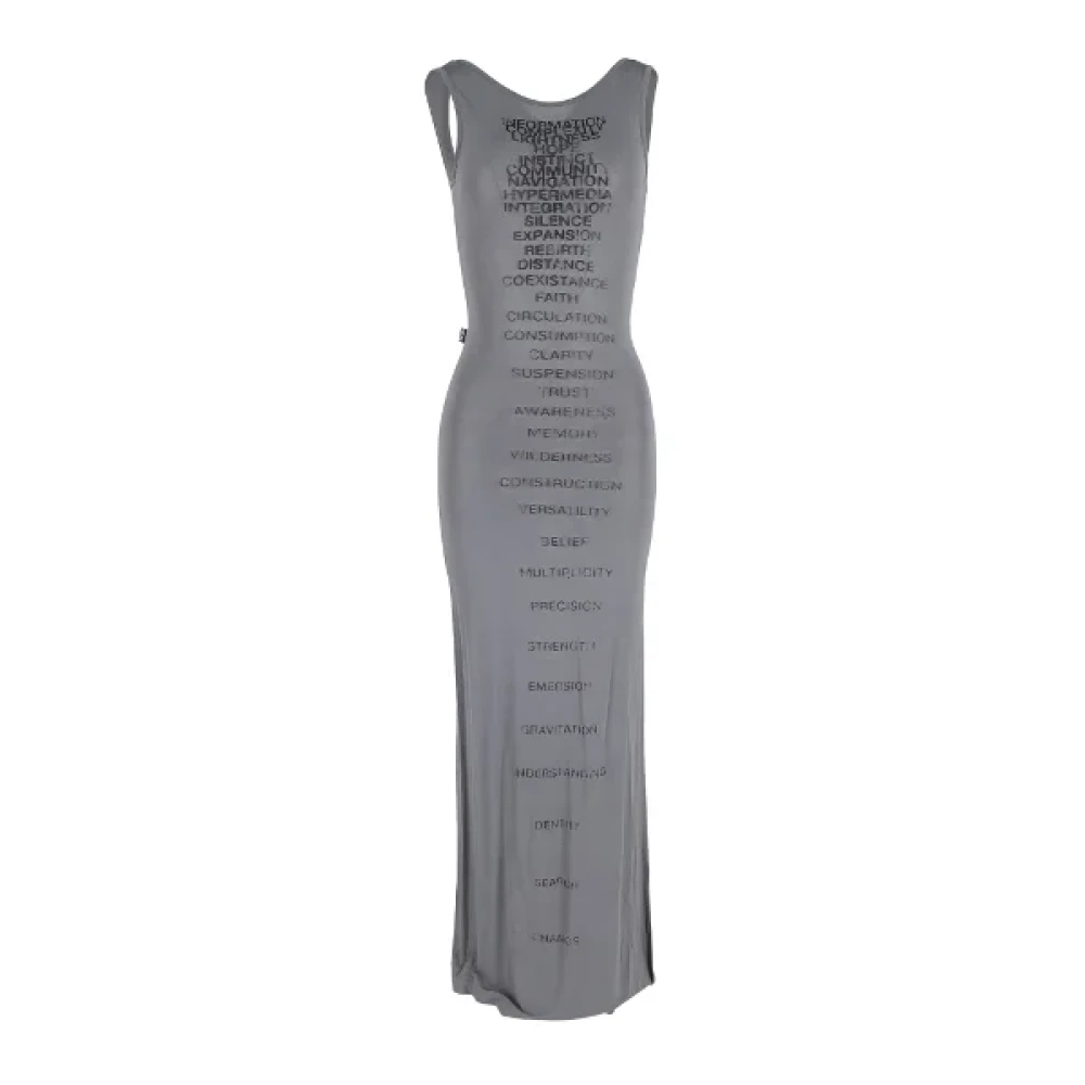 Moschino Pre-Owned Pre-owned Cotton dresses Gray Dames