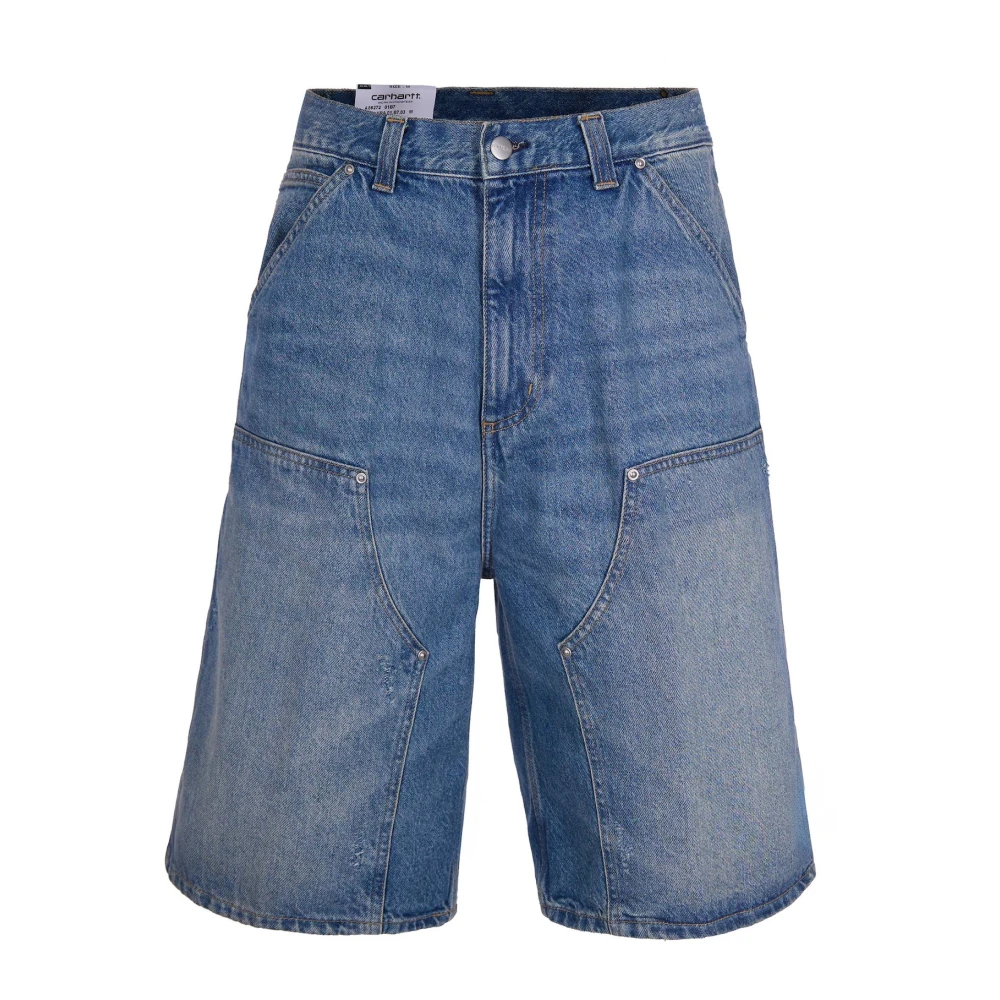 Carhartt Wip Men's Blue Denim Shorts, Xs, Og Aden Double Knee Short