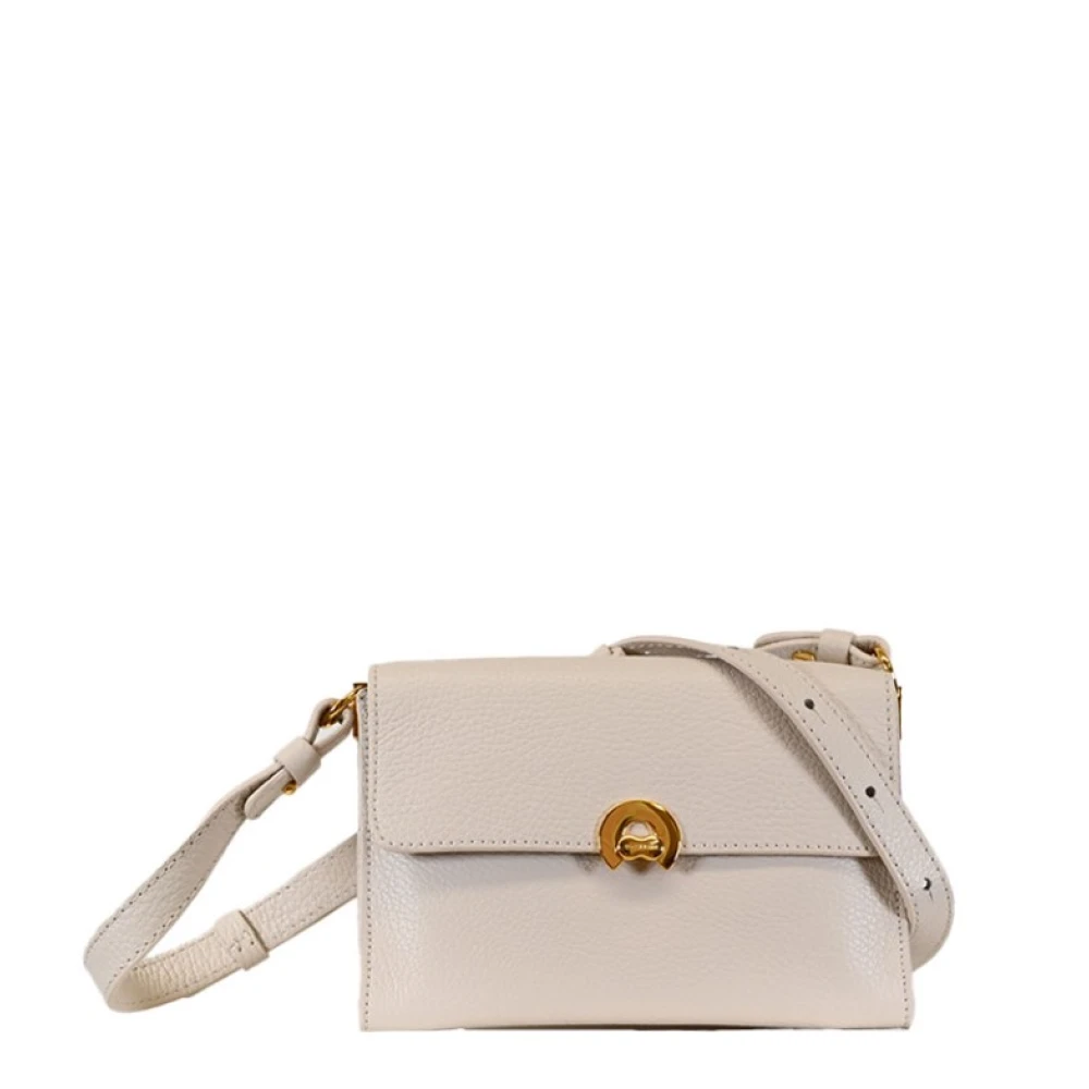 Coccinelle Witte Schoudertas met Metalen Detail White Dames