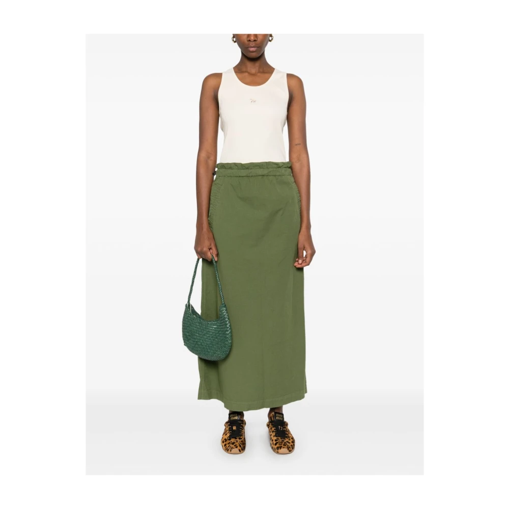 Woolrich Groene A-lijn Rok met Trekkoord Tailleband Green Dames