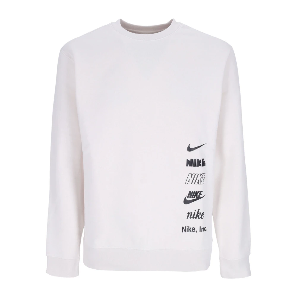 Nike White Long Sleeve Training Tops, Male, 2XL, Crewneck Sweatshirt With Mlogo