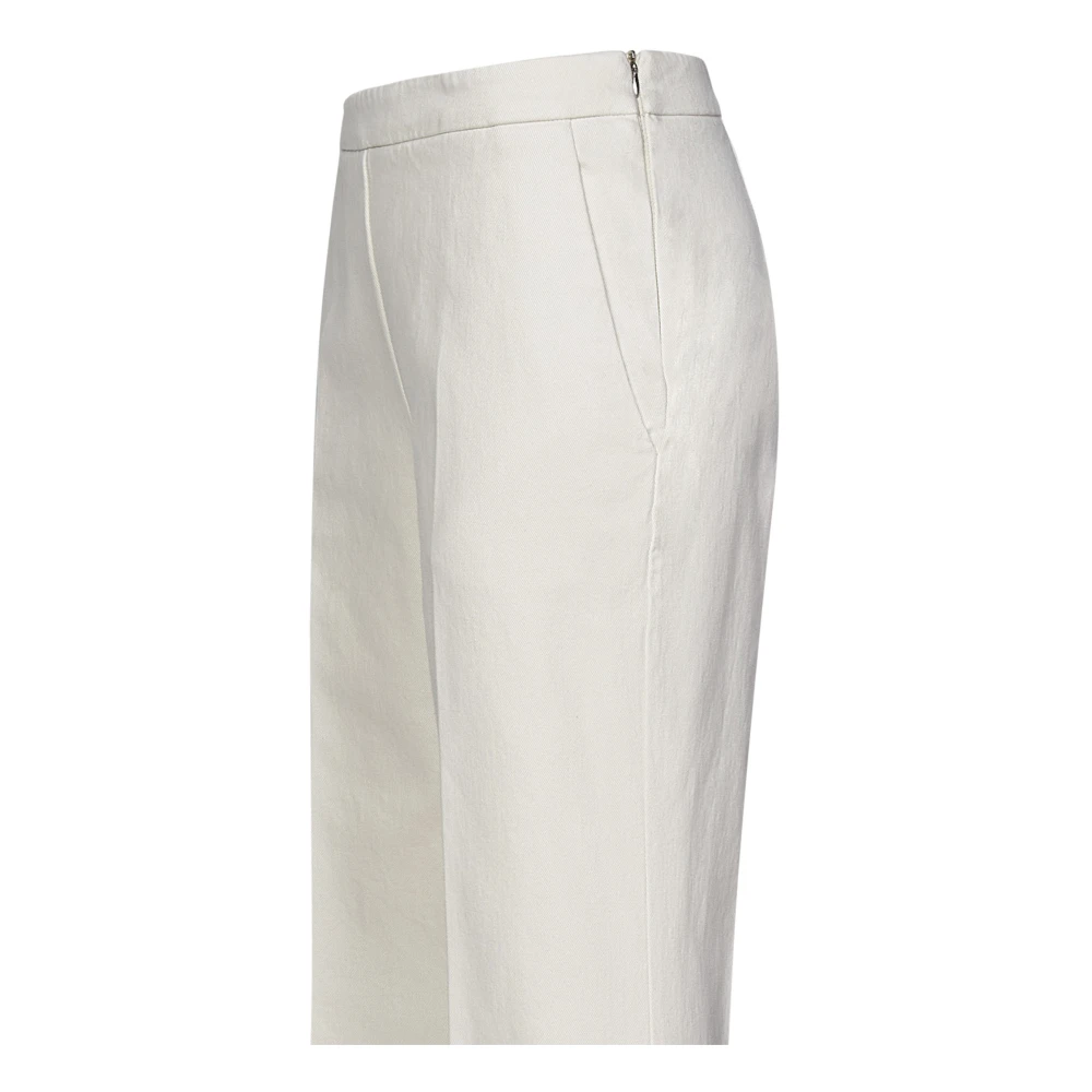 Drumohr Witte Broek met Uitlopende Pijp White Dames
