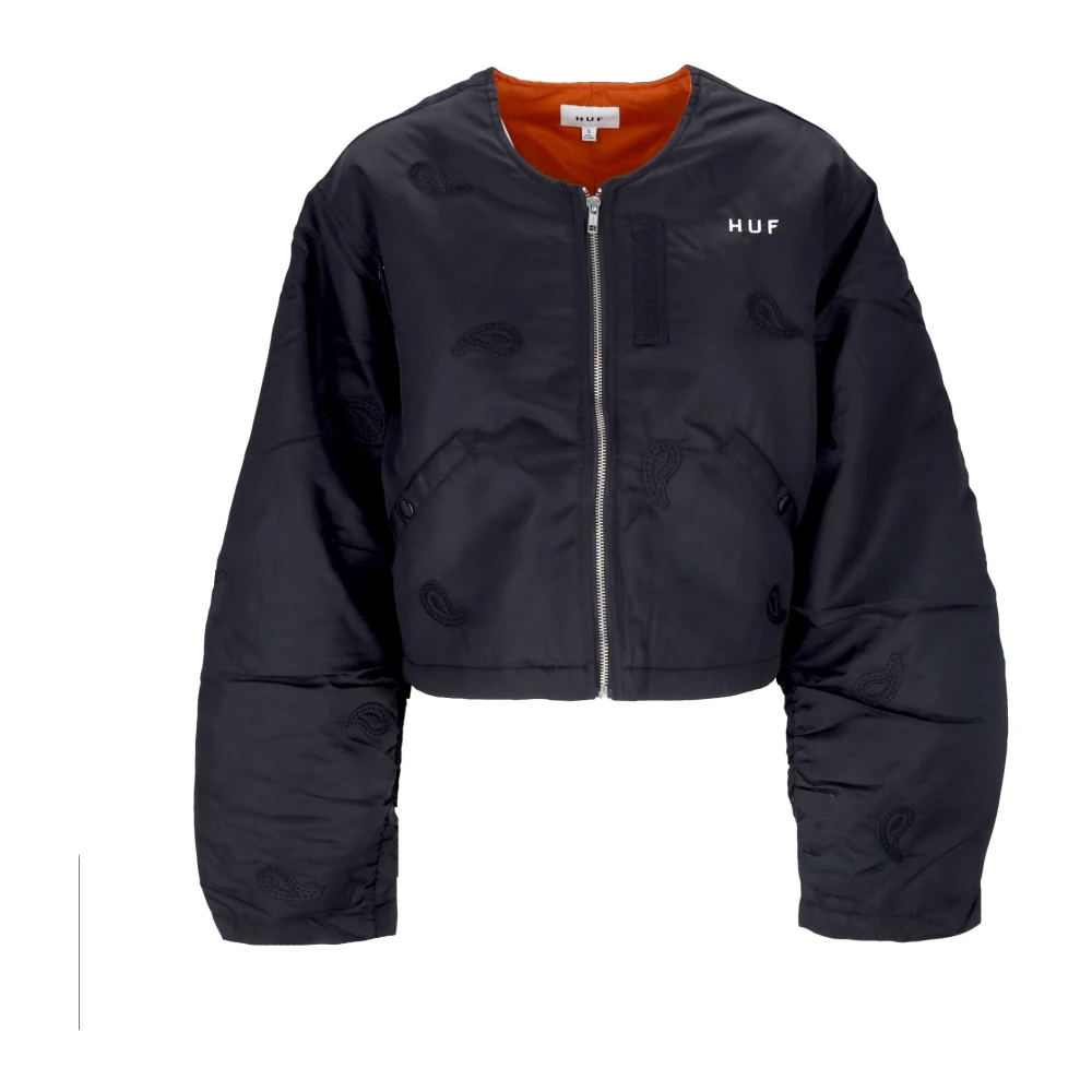 HUF Paisley Satin Bomber Jacket Zwart Black Dames