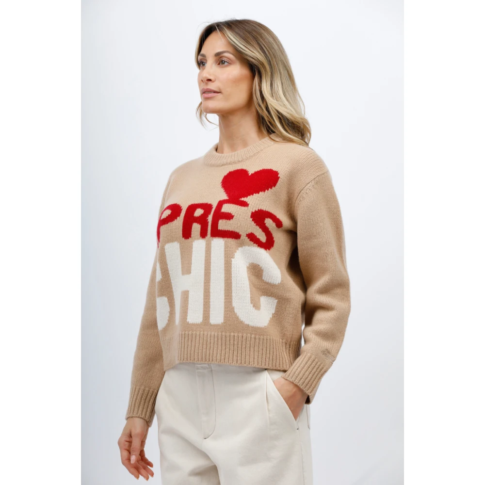 MC2 Saint Barth Chique Ronde Hals Trui Beige Dames