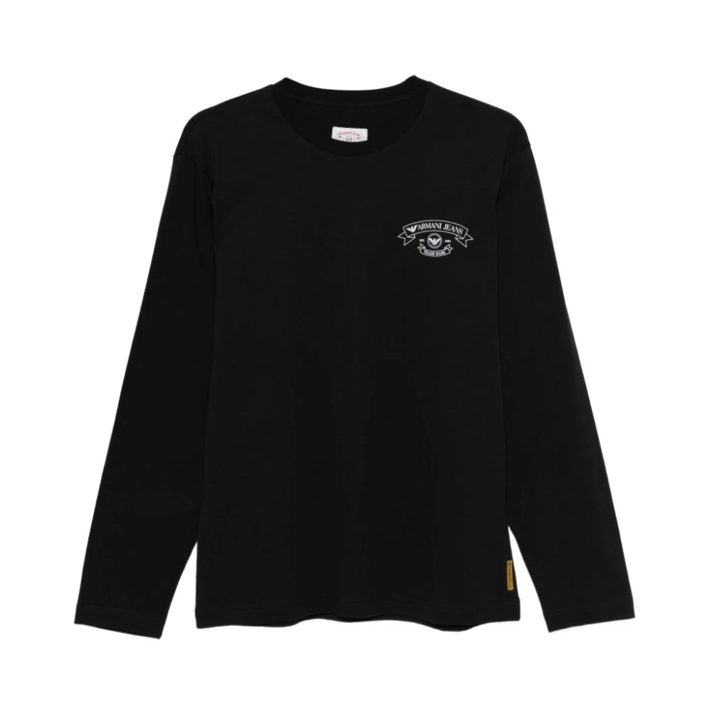 Emporio Armani Men's Black Long Sleeve Top - Long Sleeve T-Shirts - M - Tops