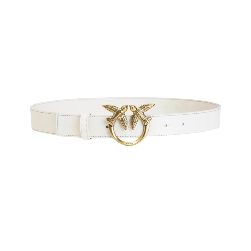 Pinko White Love Birds Diamond Cut Belt - Female - Belts - Xs - Accessories