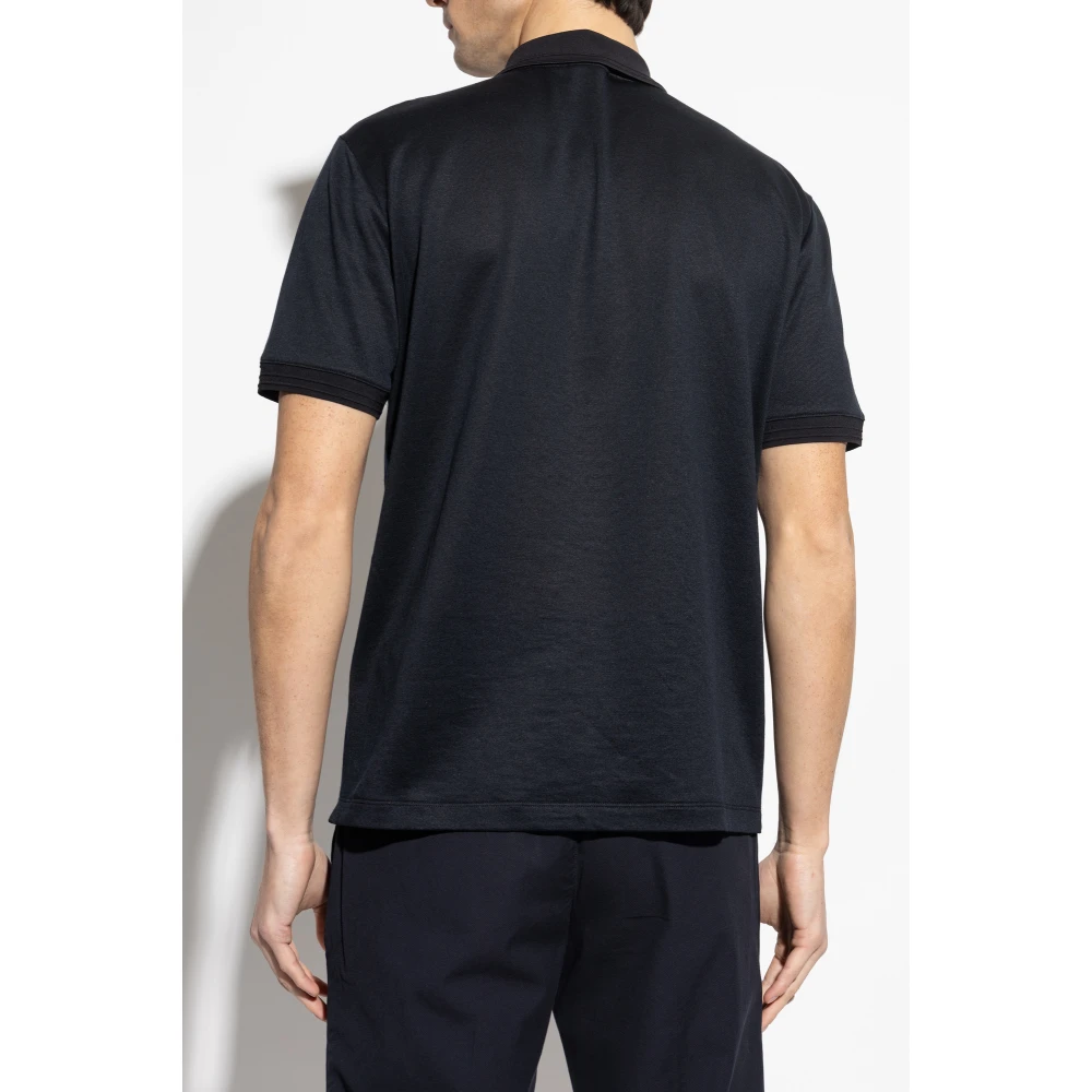 Giorgio Armani Polo met geborduurd logo Blue Heren