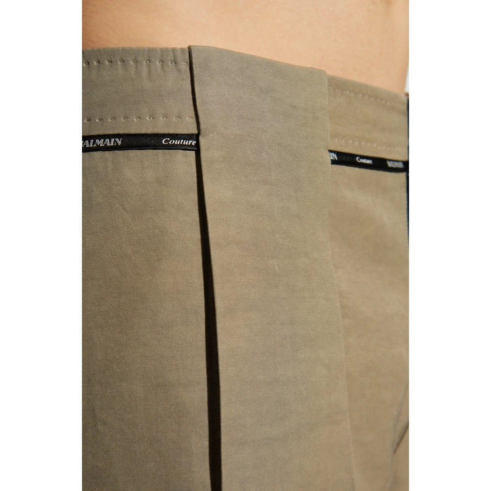 Balmain Geplooide shorts Beige Heren