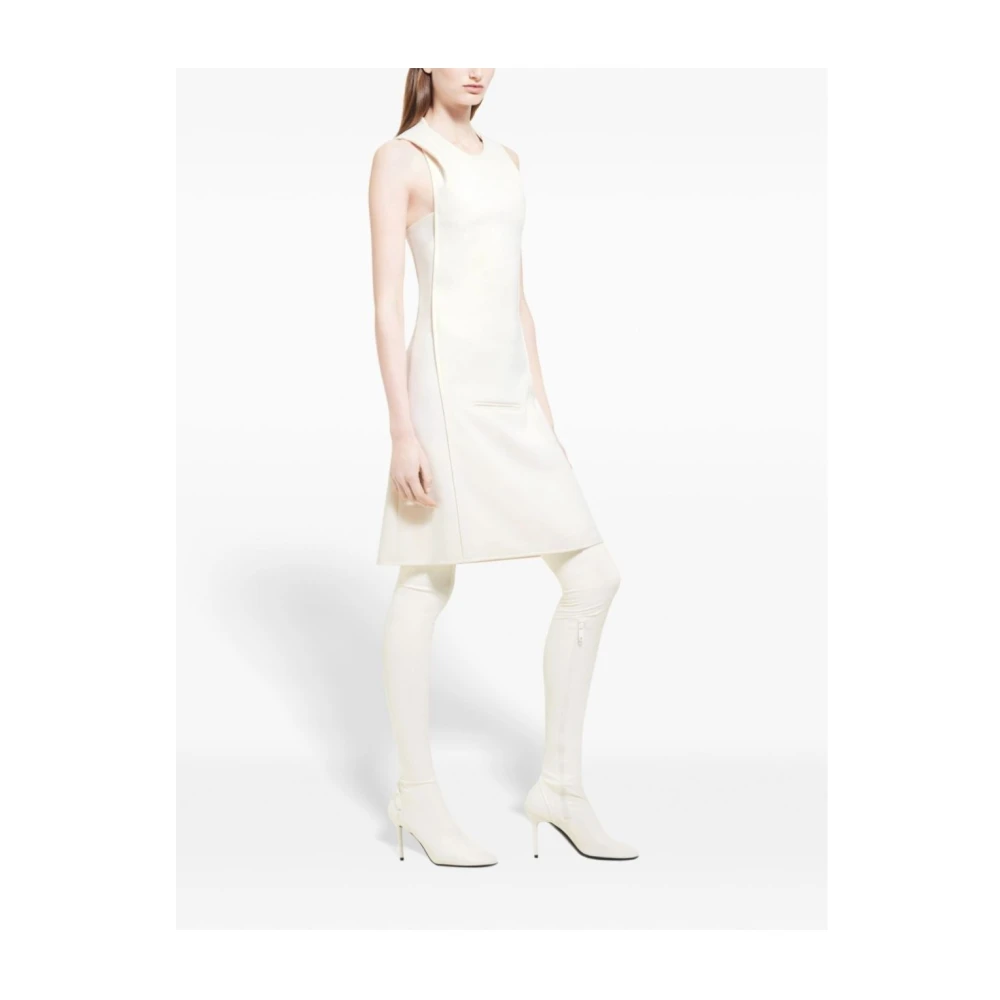 Courrèges Korte mouw ruimte jurk White Dames