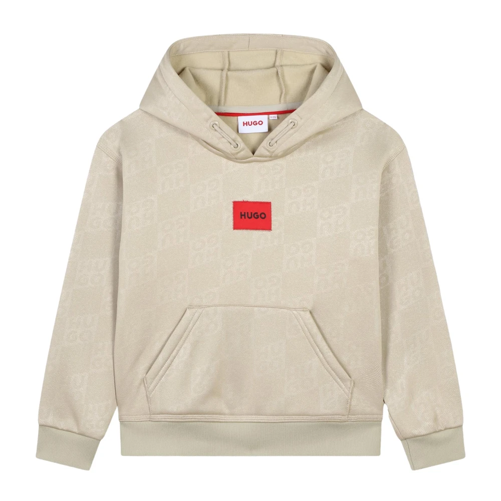 Hugo Boss Beige Hoodie Tröja för Barn och Tonåringar Beige, Pojke