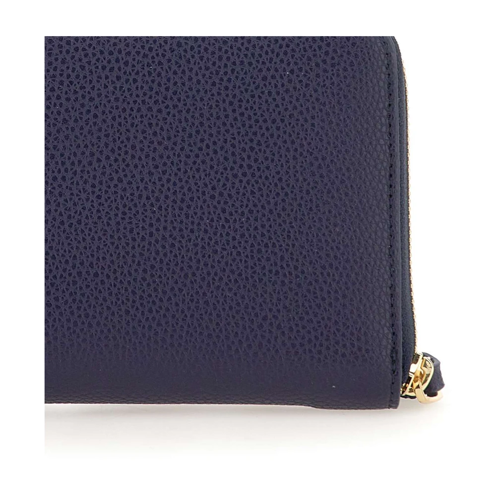 Emporio Armani Blauwe vegan lederen portemonnee met volledige rits Blue Dames