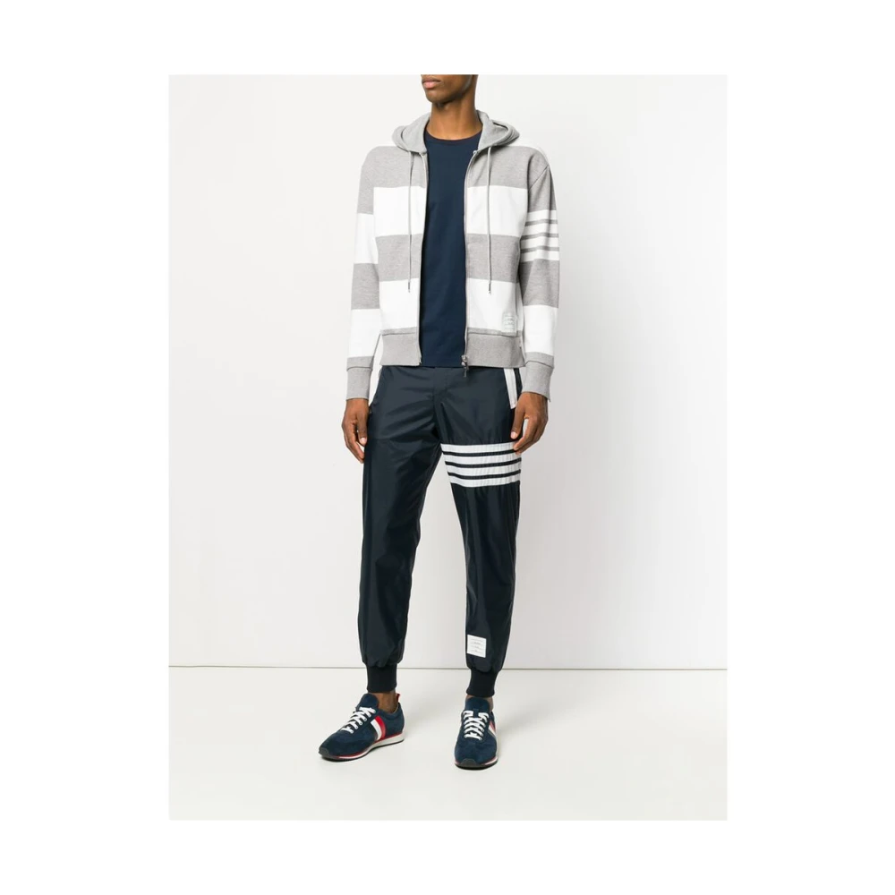 Thom Browne Navy Blue Side Slit Tee Blue Heren