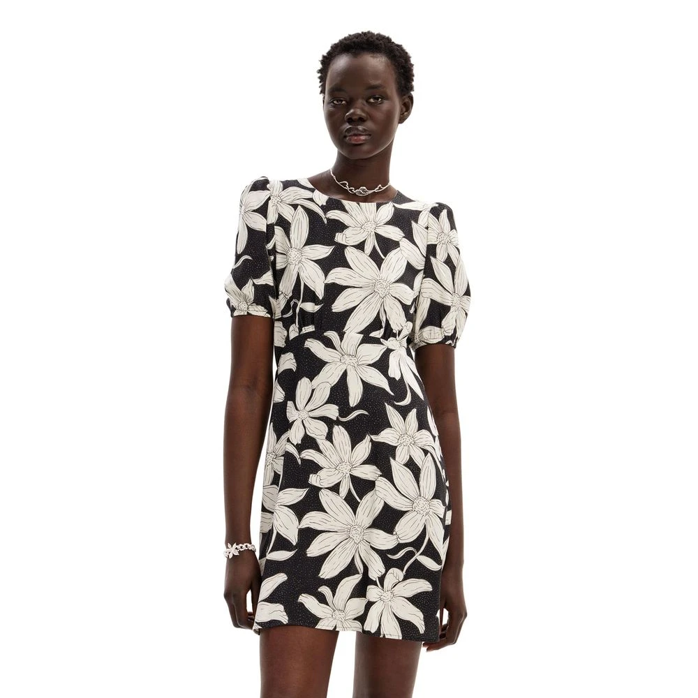 Desigual Zwart Viscose Midi Jurk Lente Zomer Black Dames