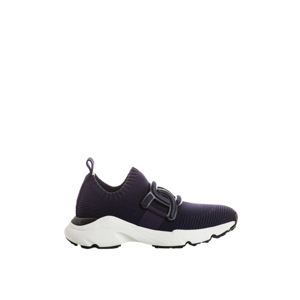 Tod’s Mesh en Grosgrain Ketting Sneakers Dames Schoenen Blauw