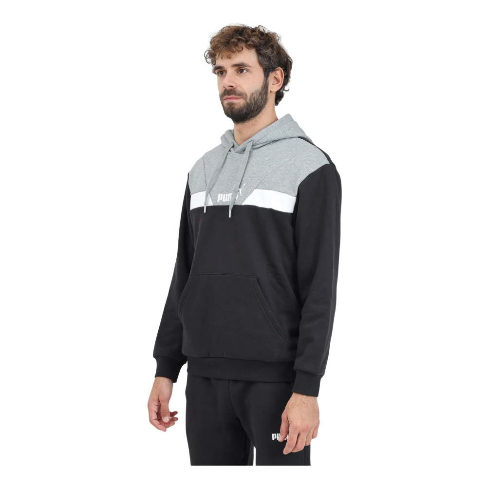 Puma Colorblock Hoodie Zwart Heren Trui Black Heren