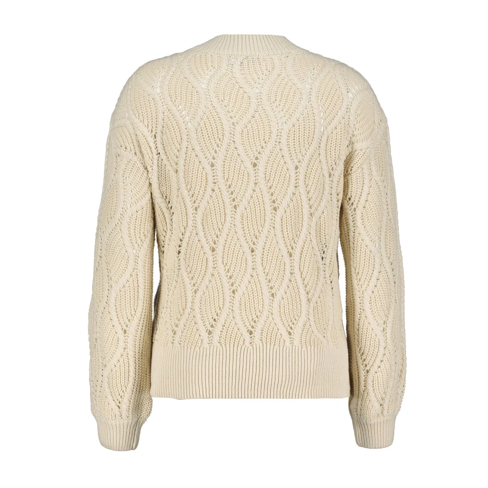 Red Button Beige Swirl Gebreide Trui Beige Dames