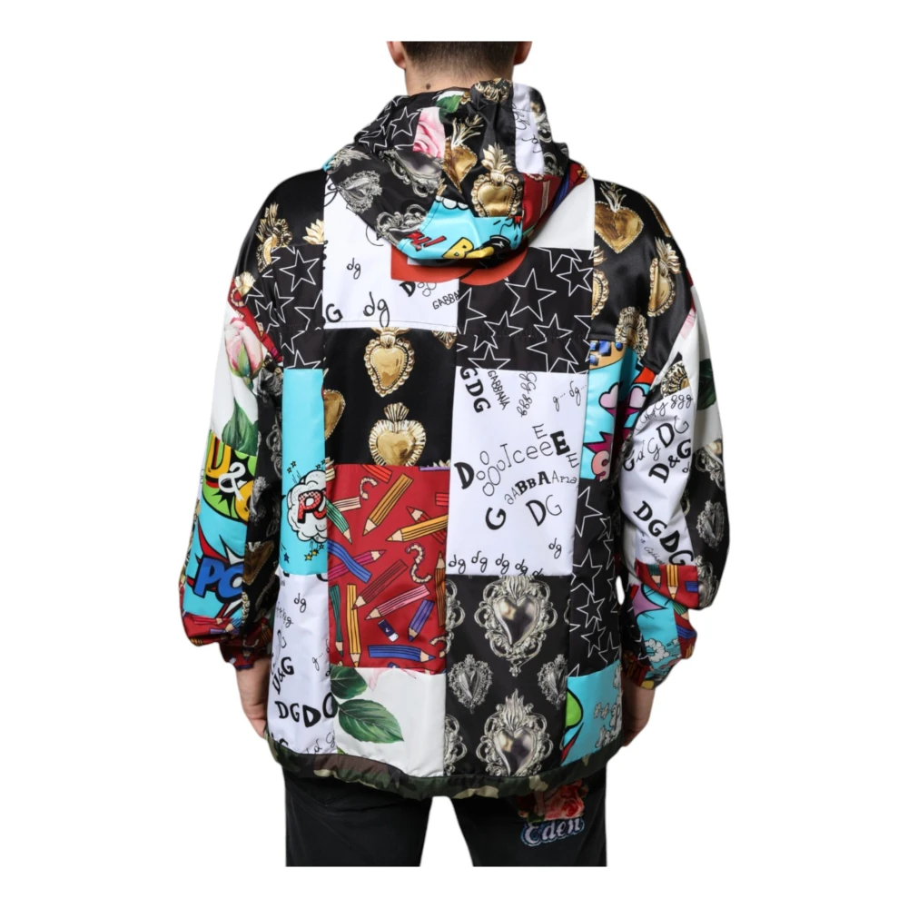 Dolce & Gabbana Kleurrijke Katoenen Hooded Windjack Multicolor Heren