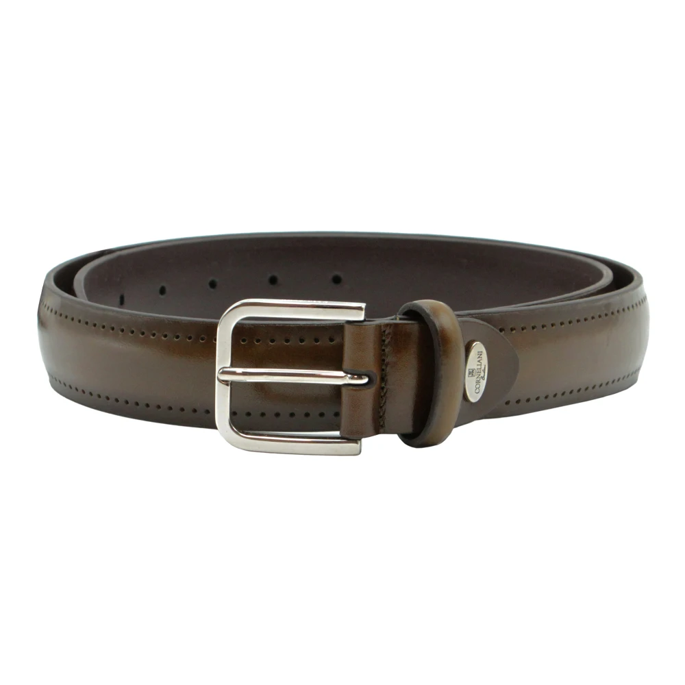 Corneliani Klassieke Leren Riem Brown Heren