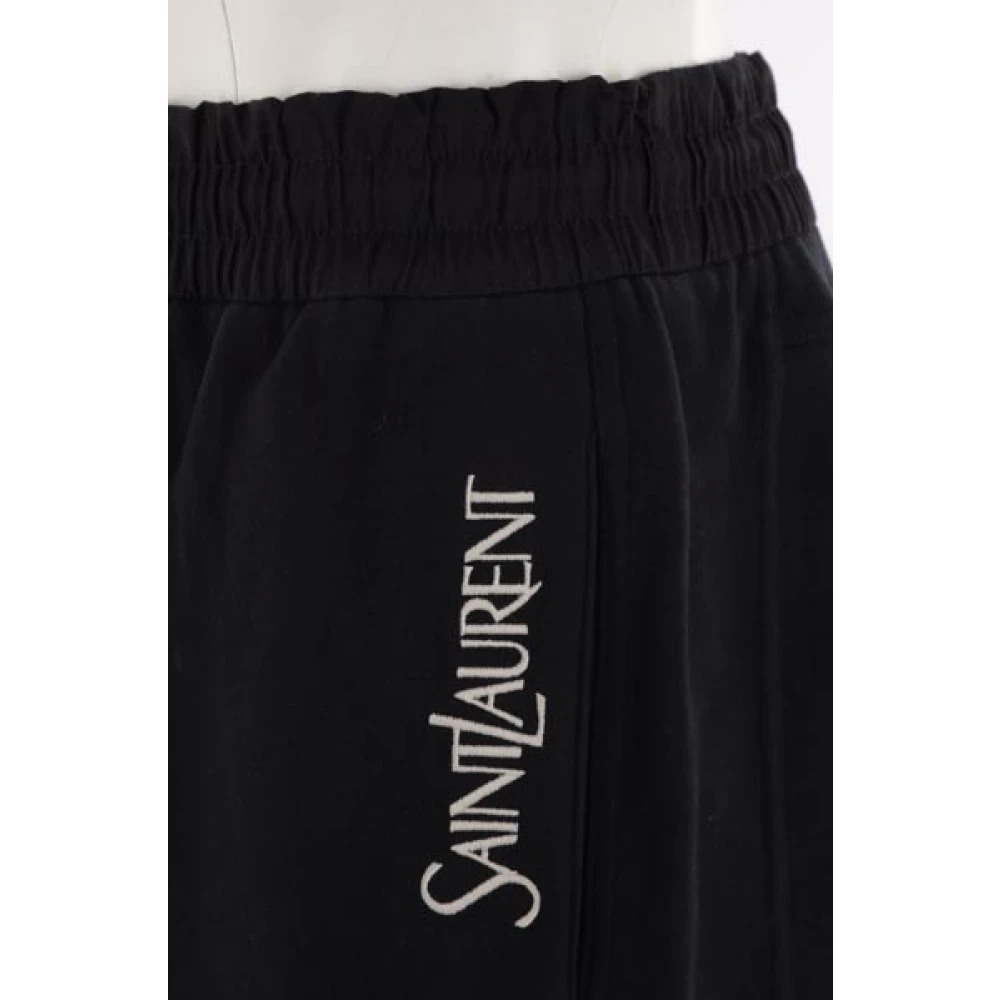 Saint Laurent Oversized joggingbroek met logo-borduursel Black Heren